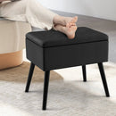 Velvet Storage Ottoman with Solid Wood Legs for Living Room Bedroom by LJGDeals