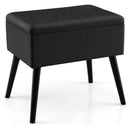 Velvet Storage Ottoman with Solid Wood Legs for Living Room Bedroom by LJGDeals