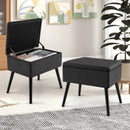 Velvet Storage Ottoman with Solid Wood Legs for Living Room Bedroom by LJGDeals