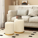 Velvet/Linen Fabric Storage Ottoman Set of 2 by LJGDeals