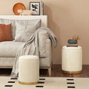 Velvet/Linen Fabric Storage Ottoman Set of 2 by LJGDeals