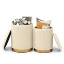 Velvet/Linen Fabric Storage Ottoman Set of 2 by LJGDeals