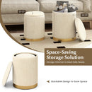 Velvet/Linen Fabric Storage Ottoman Set of 2 by LJGDeals