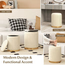 Velvet/Linen Fabric Storage Ottoman Set of 2 by LJGDeals