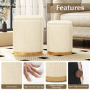 Velvet/Linen Fabric Storage Ottoman Set of 2 by LJGDeals