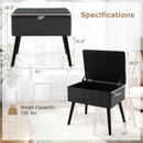 Velvet Storage Ottoman with Solid Wood Legs for Living Room Bedroom by LJGDeals