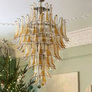 Stunning Murano Amber Glass Petals Chandelier