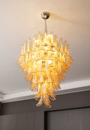 Stunning Murano Amber Petals Chandelier