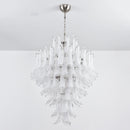Stunning Murano White Glass Petals Chandelier