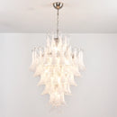 Stunning Murano White Glass Petals Chandelier