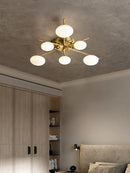 Stylish 6 Heads Alabaster Ceiling Light