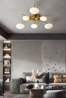 Stylish 6 Heads Alabaster Ceiling Light