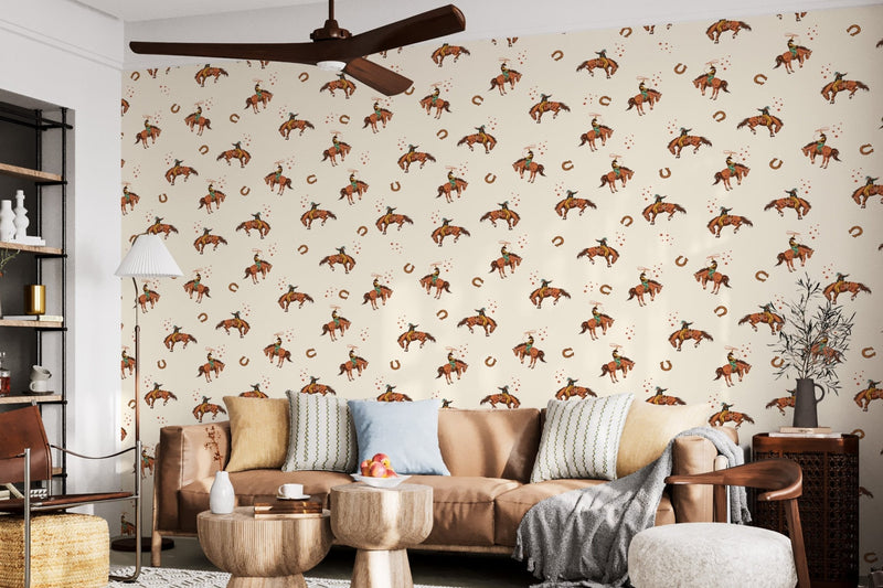 Western Rodeo Wallpaper - Wild West Adventure | Traditional or Peel and Stick Removable