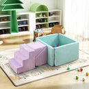 3-in-1 Suede Fabric Soft Play Set Foam Climbing Blocks for Toddlers-Purple by LJGDeals