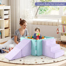 3-in-1 Suede Fabric Soft Play Set Foam Climbing Blocks for Toddlers-Purple by LJGDeals