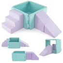 3-in-1 Suede Fabric Soft Play Set Foam Climbing Blocks for Toddlers-Purple by LJGDeals