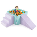 3-in-1 Suede Fabric Soft Play Set Foam Climbing Blocks for Toddlers-Purple by LJGDeals