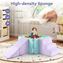 3-in-1 Suede Fabric Soft Play Set Foam Climbing Blocks for Toddlers-Purple by LJGDeals