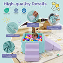 3-in-1 Suede Fabric Soft Play Set Foam Climbing Blocks for Toddlers-Purple