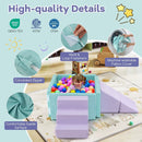 3-in-1 Suede Fabric Soft Play Set Foam Climbing Blocks for Toddlers-Purple by LJGDeals