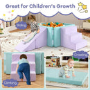 3-in-1 Suede Fabric Soft Play Set Foam Climbing Blocks for Toddlers-Purple by LJGDeals