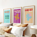 Set of 3 Trendy Y2k Style Posters. Summer Travel Theme by Wall Art Set