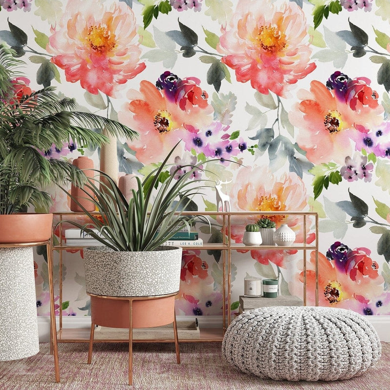 Watercolor Summer Flower Wallpaper