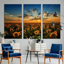 Sunflower Field Sunset Wall Art Canvas Print Wall Artwork, by MyGreatCanvas | Canvas Wall Art Prints | Photo Prints & Wall Decor
