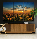 Sunflower Field Sunset Wall Art Canvas Print Wall Artwork, by MyGreatCanvas | Canvas Wall Art Prints | Photo Prints & Wall Decor