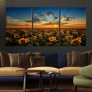 Sunflower Field Sunset Wall Art Canvas Print Wall Artwork, by MyGreatCanvas | Canvas Wall Art Prints | Photo Prints & Wall Decor