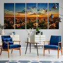Sunflower Field Sunset Wall Art Canvas Print Wall Artwork, by MyGreatCanvas | Canvas Wall Art Prints | Photo Prints & Wall Decor