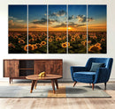 Sunflower Field Sunset Wall Art Canvas Print Wall Artwork, by MyGreatCanvas | Canvas Wall Art Prints | Photo Prints & Wall Decor