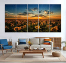 Sunflower Field Sunset Wall Art Canvas Print Wall Artwork, by MyGreatCanvas | Canvas Wall Art Prints | Photo Prints & Wall Decor