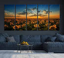 Sunflower Field Sunset Wall Art Canvas Print Wall Artwork, by MyGreatCanvas | Canvas Wall Art Prints | Photo Prints & Wall Decor