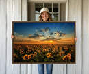 Sunflower Field Sunset Wall Art Canvas Print Wall Artwork, by MyGreatCanvas | Canvas Wall Art Prints | Photo Prints & Wall Decor
