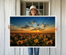 Sunflower Field Sunset Wall Art Canvas Print Wall Artwork, by MyGreatCanvas | Canvas Wall Art Prints | Photo Prints & Wall Decor