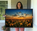 Sunflower Field Sunset Wall Art Canvas Print Wall Artwork, by MyGreatCanvas | Canvas Wall Art Prints | Photo Prints & Wall Decor