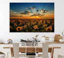 Sunflower Field Sunset Wall Art Canvas Print Wall Artwork, by MyGreatCanvas | Canvas Wall Art Prints | Photo Prints & Wall Decor