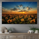 Sunflower Field Sunset Wall Art Canvas Print Wall Artwork, by MyGreatCanvas | Canvas Wall Art Prints | Photo Prints & Wall Decor