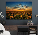 Sunflower Field Sunset Wall Art Canvas Print Wall Artwork, by MyGreatCanvas | Canvas Wall Art Prints | Photo Prints & Wall Decor