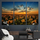 Sunflower Field Sunset Wall Art Canvas Print Wall Artwork, by MyGreatCanvas | Canvas Wall Art Prints | Photo Prints & Wall Decor