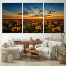 Sunflower Field Sunset Wall Art Canvas Print Wall Artwork, by MyGreatCanvas | Canvas Wall Art Prints | Photo Prints & Wall Decor