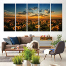 Sunflower Field Sunset Wall Art Canvas Print Wall Artwork, by MyGreatCanvas | Canvas Wall Art Prints | Photo Prints & Wall Decor