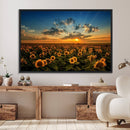 Sunflower Field Sunset Wall Art Canvas Print Wall Artwork, by MyGreatCanvas | Canvas Wall Art Prints | Photo Prints & Wall Decor