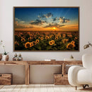 Sunflower Field Sunset Wall Art Canvas Print Wall Artwork, by MyGreatCanvas | Canvas Wall Art Prints | Photo Prints & Wall Decor