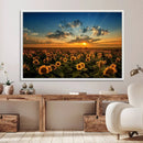 Sunflower Field Sunset Wall Art Canvas Print Wall Artwork, by MyGreatCanvas | Canvas Wall Art Prints | Photo Prints & Wall Decor