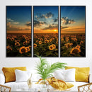 Sunflower Field Sunset Wall Art Canvas Print Wall Artwork, by MyGreatCanvas | Canvas Wall Art Prints | Photo Prints & Wall Decor