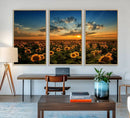 Sunflower Field Sunset Wall Art Canvas Print Wall Artwork, by MyGreatCanvas | Canvas Wall Art Prints | Photo Prints & Wall Decor
