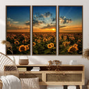 Sunflower Field Sunset Wall Art Canvas Print Wall Artwork, by MyGreatCanvas | Canvas Wall Art Prints | Photo Prints & Wall Decor