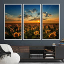 Sunflower Field Sunset Wall Art Canvas Print Wall Artwork, by MyGreatCanvas | Canvas Wall Art Prints | Photo Prints & Wall Decor